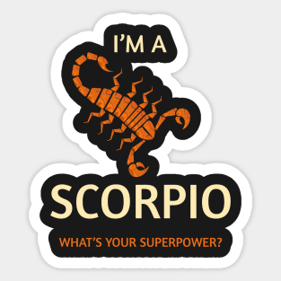 Scorpio Superpower Sticker